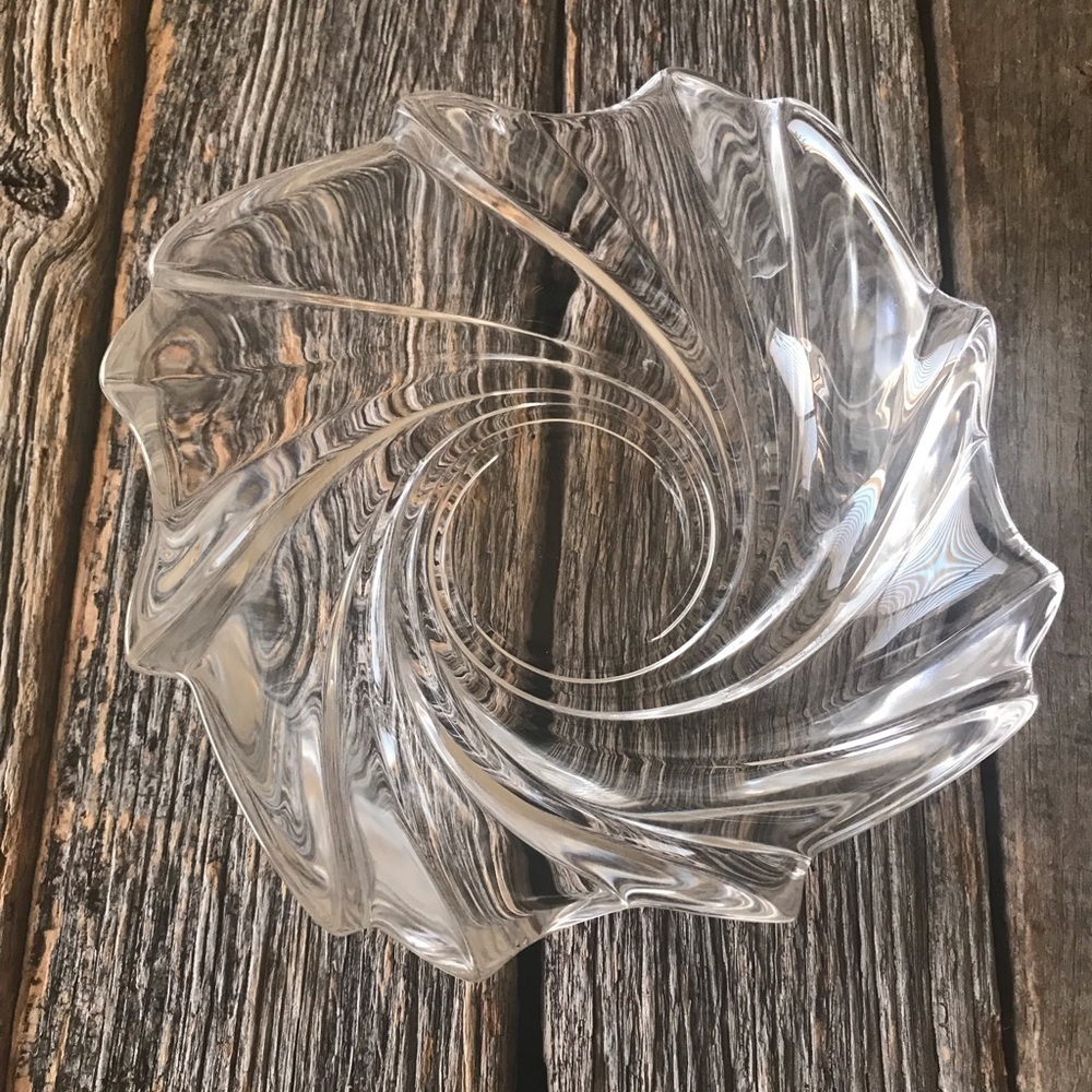 Claire Burke Swirl Cut Crystal Bowl